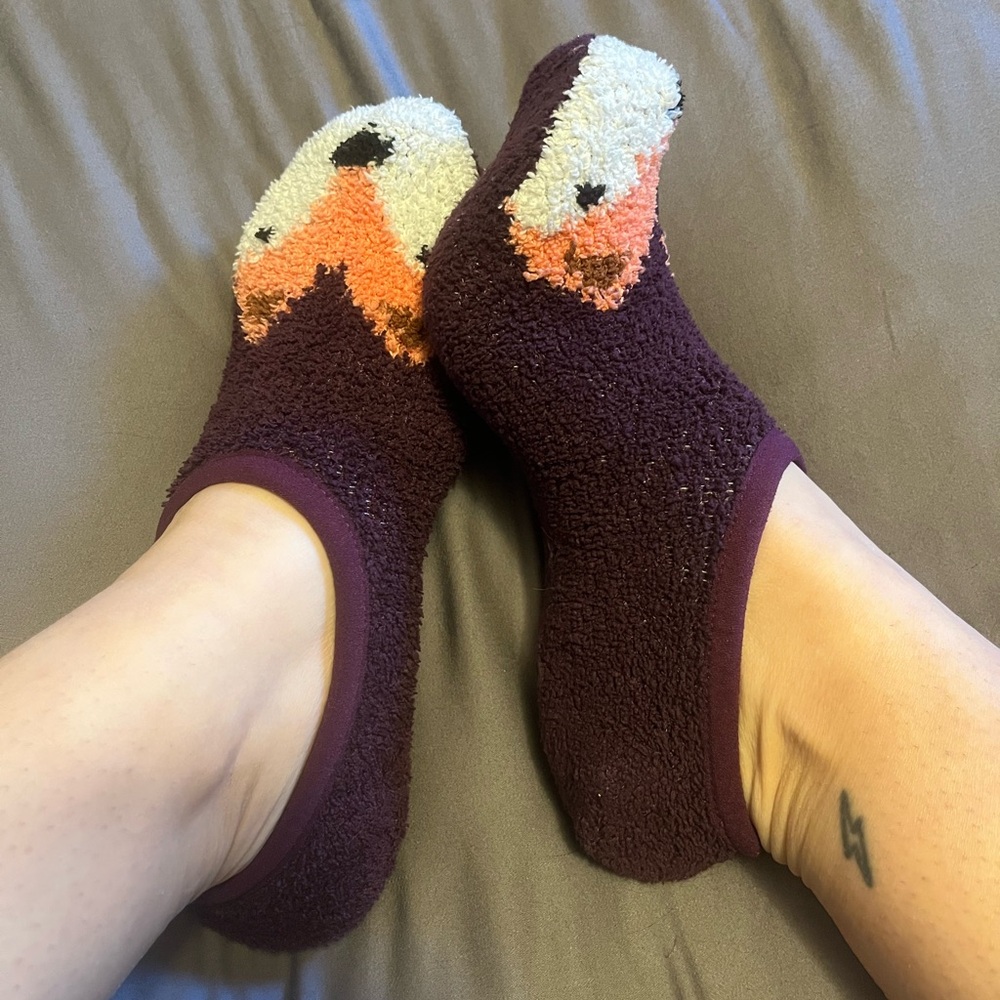 Cozy Purple Fox Fuzzy Socks